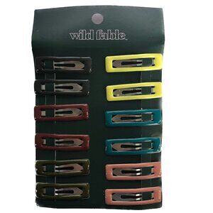Wild Fable Hair Clips New Old Stock 12 Pack Metal Snap Barrette Ages 15+